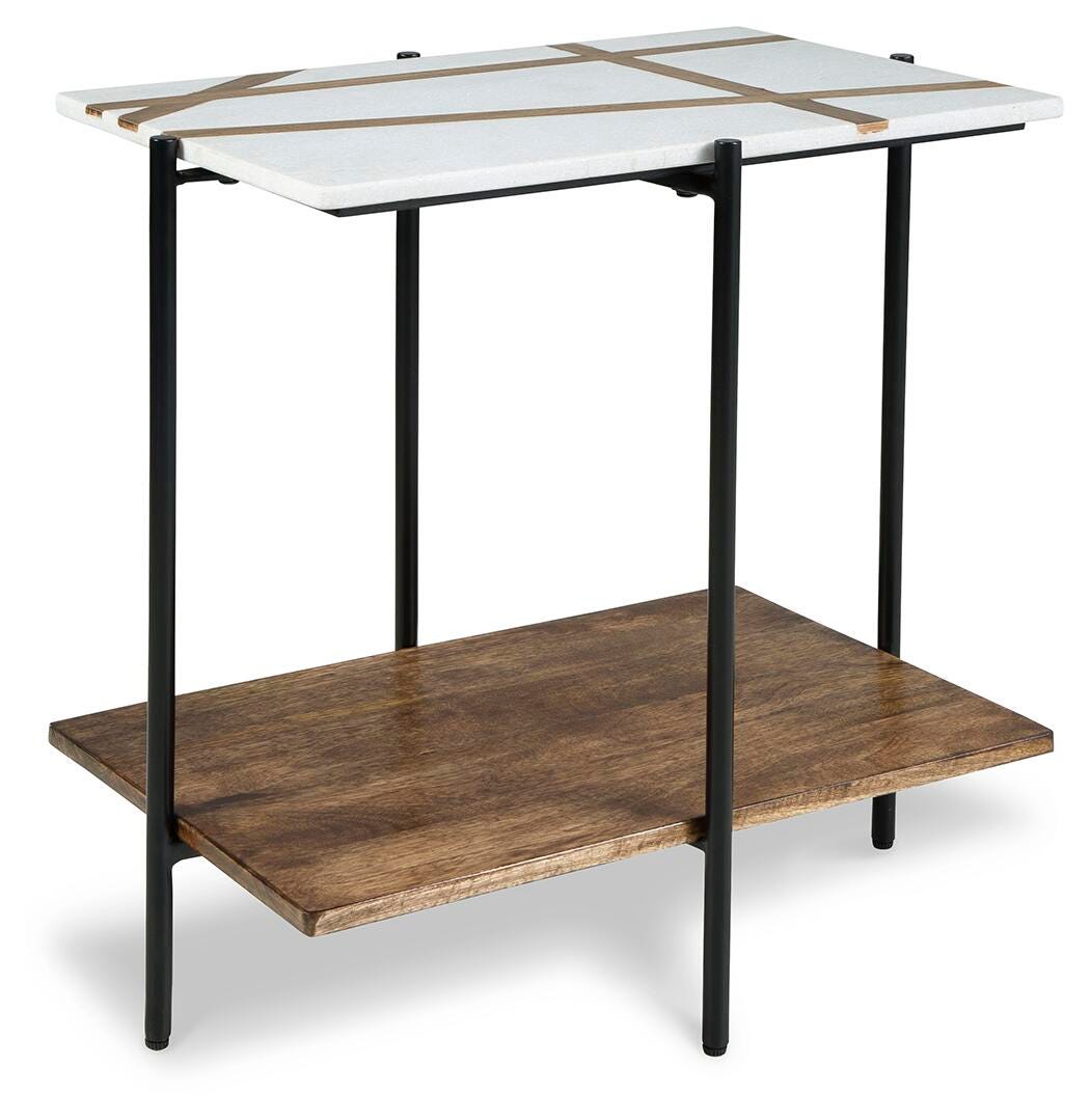 Braxmore White/Light Brown Accent Table from Ashley Furniture - Luna Furniture