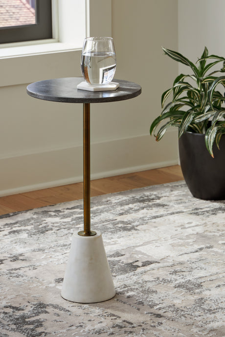 Caramont Black/White/Gold Finish Accent Table from Ashley - Luna Furniture