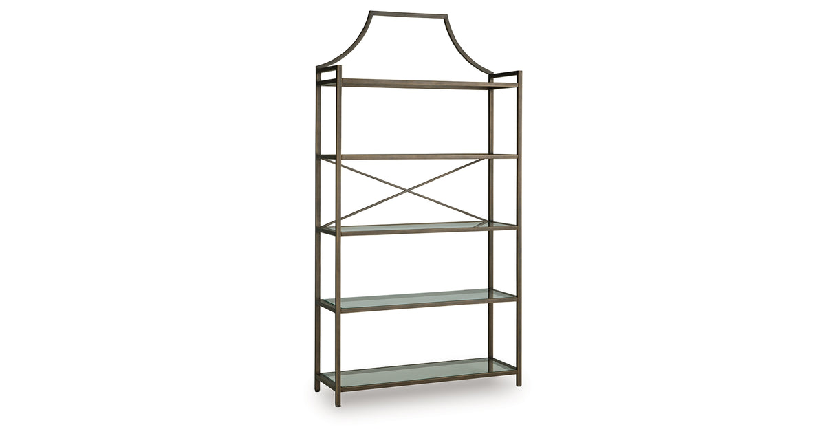 Bernonly Antique Bronze Finish 72" Bookcase from Ashley - Luna Furniture
