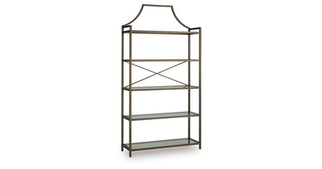 Bernonly Antique Bronze Finish 72" Bookcase from Ashley - Luna Furniture