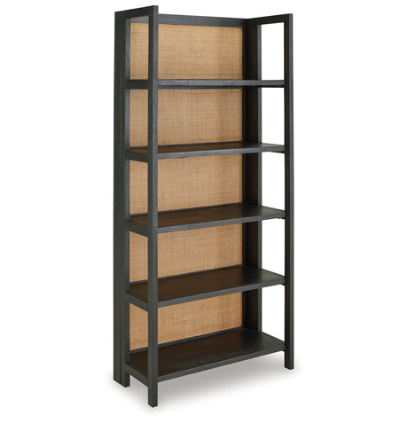 Abyard Black/Natural Bookcase from Ashley Furniture - Luna Furniture