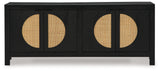 Cliffiings Black/Natural Accent Cabinet from Ashley Furniture - Luna Furniture