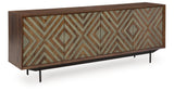 Dreggan Brown/Gold Finish Accent Cabinet from Ashley Furniture - Luna Furniture