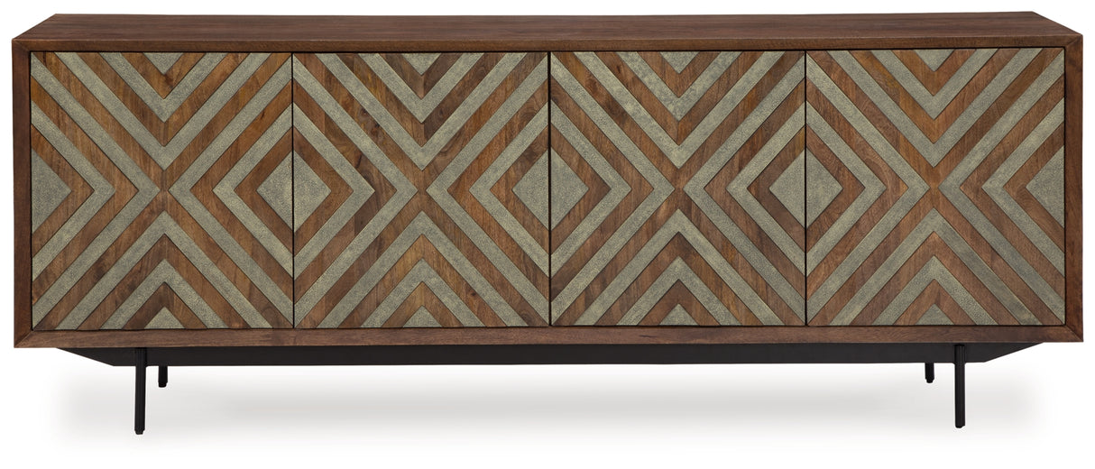 Dreggan Brown/Gold Finish Accent Cabinet from Ashley Furniture - Luna Furniture
