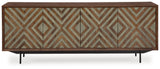 Dreggan Brown/Gold Finish Accent Cabinet from Ashley Furniture - Luna Furniture