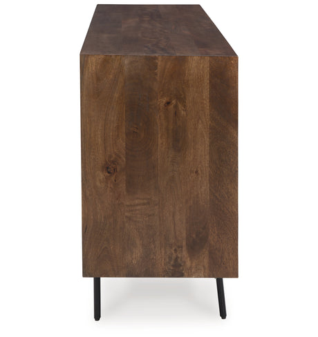 Dreggan Brown/Gold Finish Accent Cabinet from Ashley - Luna Furniture