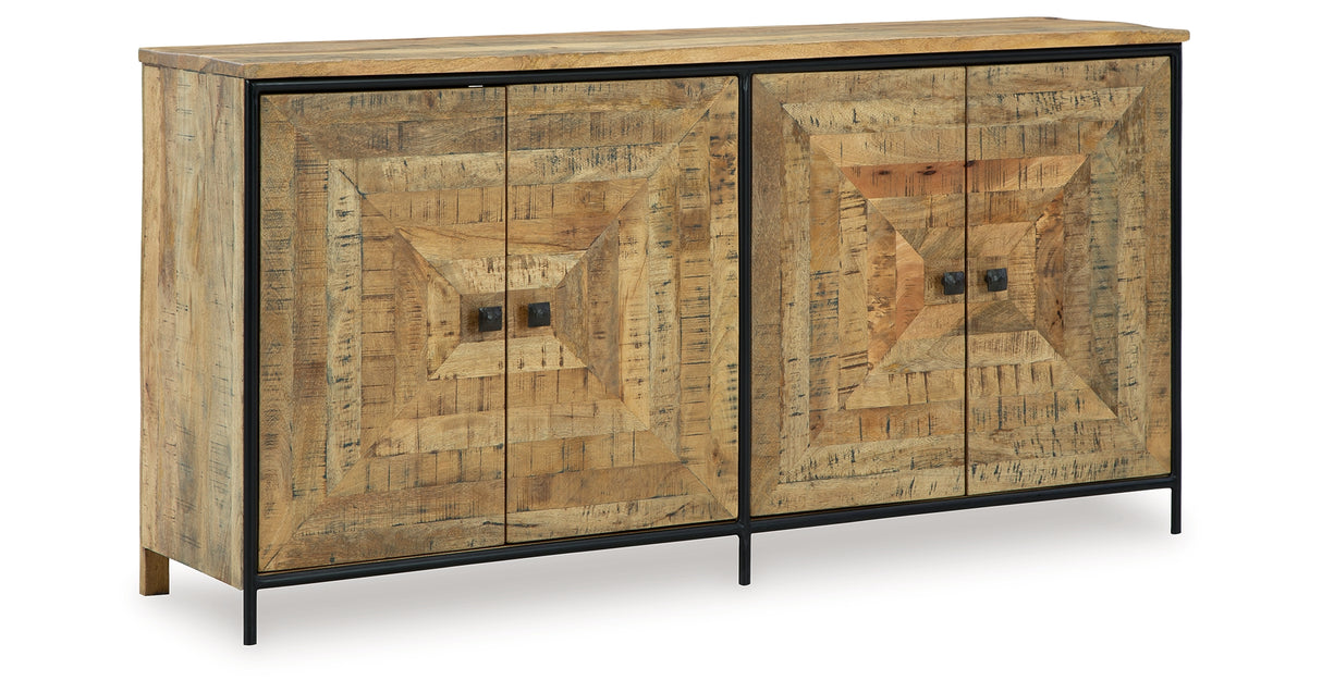 Camney Brown/Black Accent Cabinet from Ashley Furniture - Luna Furniture