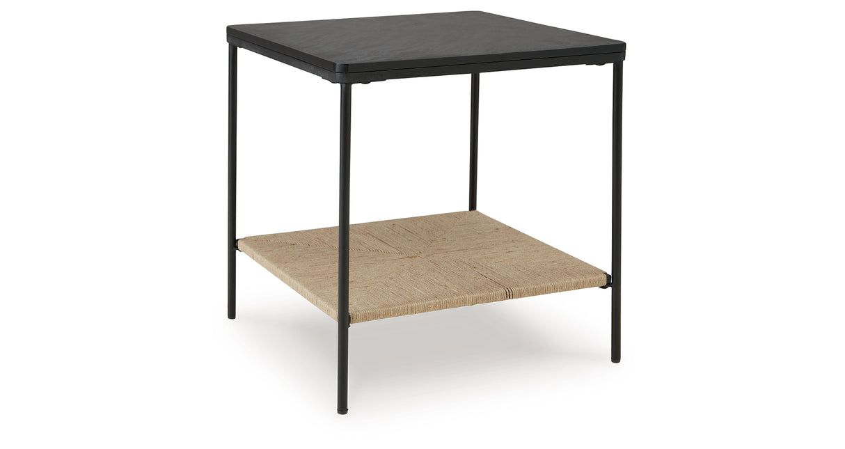 Minrich Black/Natural Accent Table from Ashley - Luna Furniture