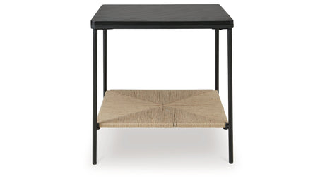 Minrich Black/Natural Accent Table from Ashley - Luna Furniture