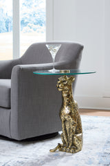 Vallain Antique Gold Finish Accent Table from Ashley Furniture - Luna Furniture