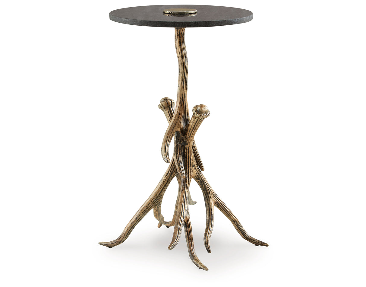 Lemkins Black/Antique Gold Finish Accent Table from Ashley Furniture - Luna Furniture