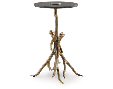 Lemkins Black/Antique Gold Finish Accent Table from Ashley - Luna Furniture