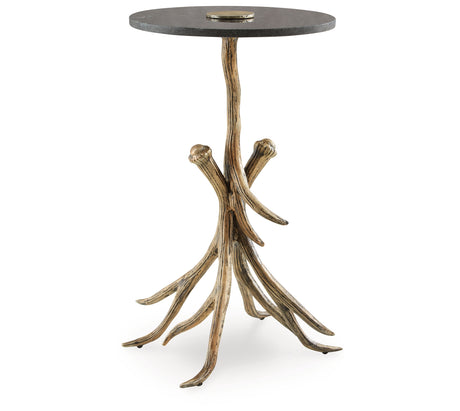 Lemkins Black/Antique Gold Finish Accent Table from Ashley - Luna Furniture