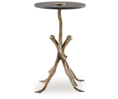 Lemkins Black/Antique Gold Finish Accent Table from Ashley - Luna Furniture