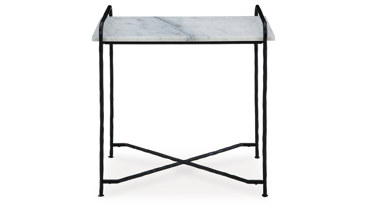 Ashber White/Black Accent Table from Ashley Furniture - Luna Furniture