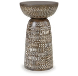 Hadcher Cream/Brown Accent Table from Ashley Furniture - Luna Furniture