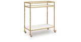 Plattfield Antique Gold Finish Bar Cart from Ashley - Luna Furniture