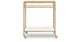 Plattfield Antique Gold Finish Bar Cart from Ashley - Luna Furniture