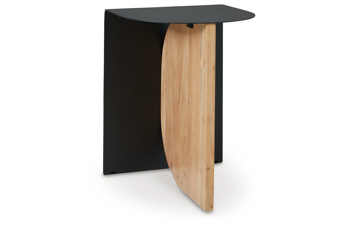 Ladgate Black/Natural Accent Table from Ashley Furniture - Luna Furniture