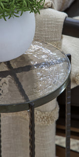 Newgoren Clear/Black Accent Table from Ashley - Luna Furniture
