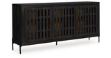 Vallisburg Black/Natural Accent Cabinet from Ashley Furniture - Luna Furniture