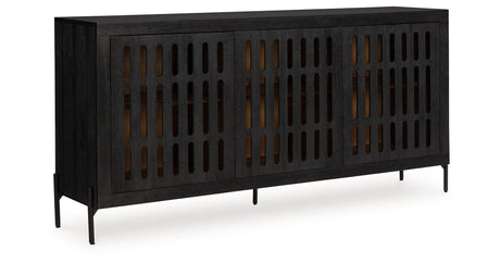 Vallisburg Black/Natural Accent Cabinet from Ashley Furniture - Luna Furniture
