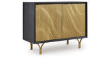 Tayner Black/Gold Finish Accent Cabinet from Ashley Furniture - Luna Furniture