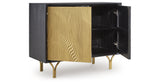Tayner Black/Gold Finish Accent Cabinet from Ashley Furniture - Luna Furniture