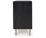 Tayner Black/Gold Finish Accent Cabinet from Ashley Furniture - Luna Furniture