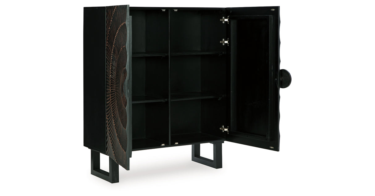 Fosterman Distressed Black Accent Cabinet from Ashley Furniture - Luna Furniture