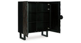 Fosterman Distressed Black Accent Cabinet from Ashley Furniture - Luna Furniture