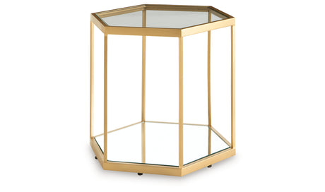 Veerwick Gold Finish Accent Coffee Table from Ashley - Luna Furniture