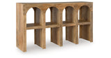 Luzmanacy Natural Brown Console Sofa Table from Ashley Furniture - Luna Furniture