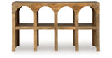 Luzmanacy Natural Brown Console Sofa Table from Ashley Furniture - Luna Furniture