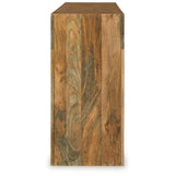 Luzmanacy Natural Brown Console Sofa Table from Ashley Furniture - Luna Furniture