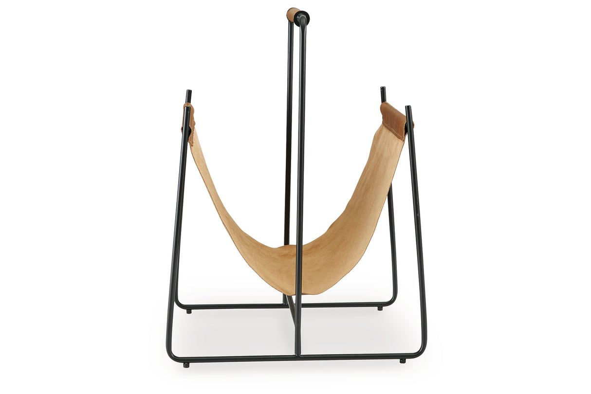 Faronworth Brown/Black Magazine Rack from Ashley - Luna Furniture
