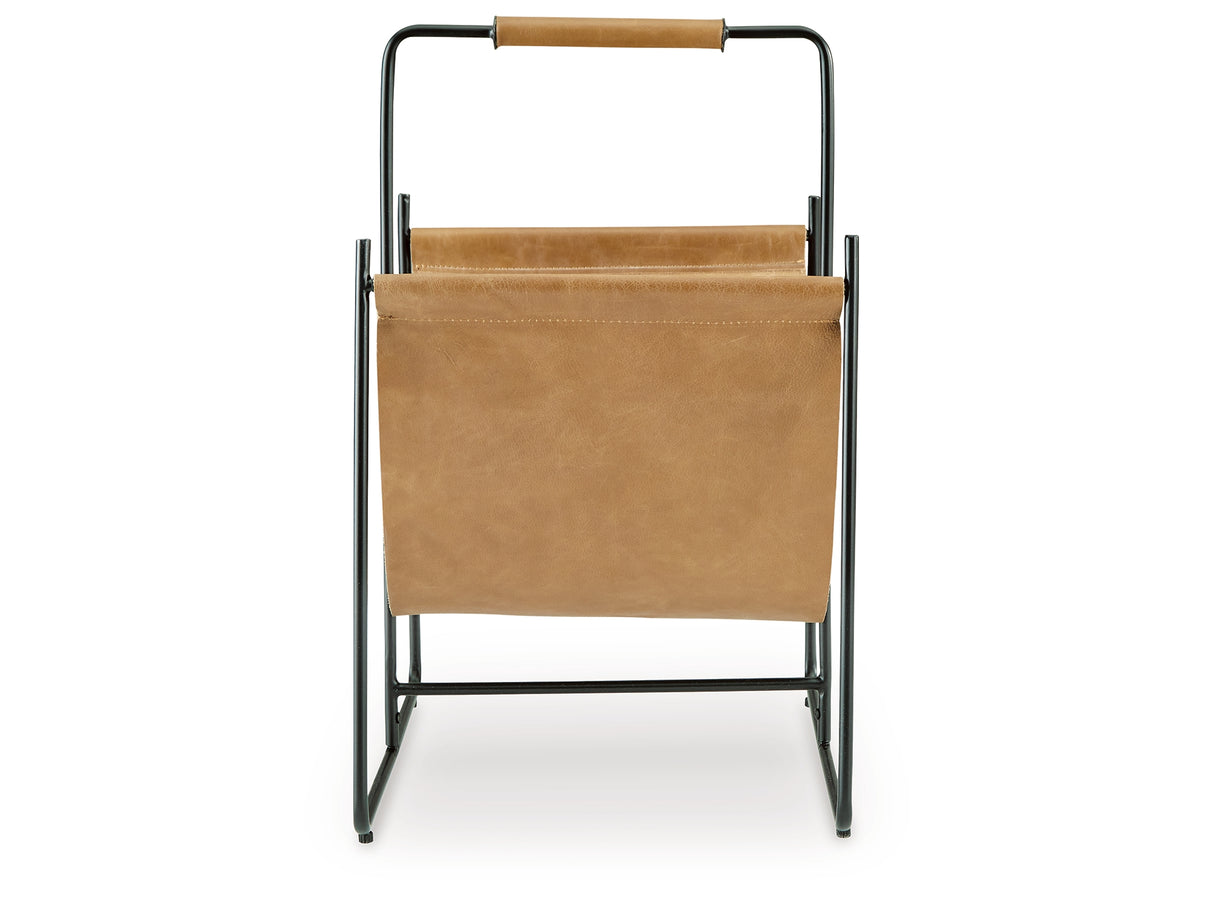 Faronworth Brown/Black Magazine Rack from Ashley - Luna Furniture