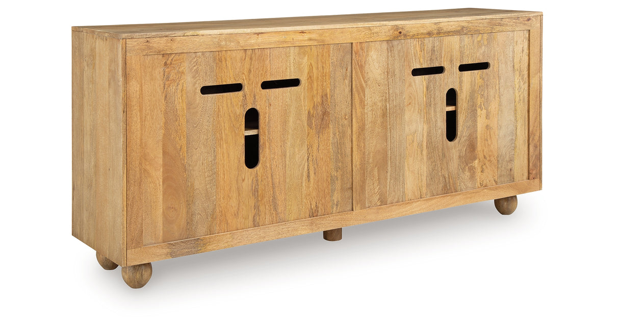 Niam Light Antique Beige Accent Cabinet from Ashley - Luna Furniture