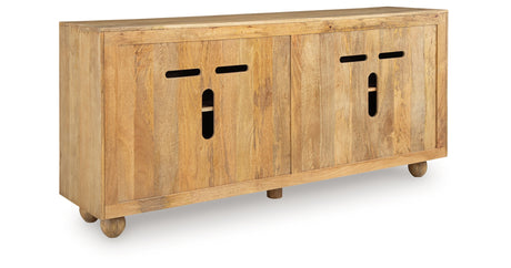 Niam Light Antique Beige Accent Cabinet from Ashley Furniture - Luna Furniture