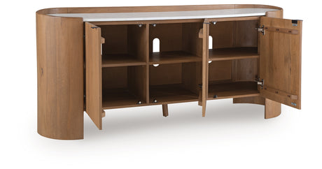 Fitzroy Brown/White Accent Cabinet from Ashley - Luna Furniture