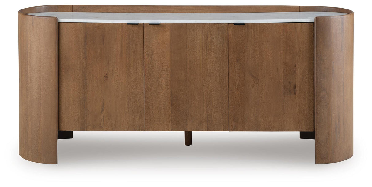 Fitzroy Brown/White Accent Cabinet from Ashley - Luna Furniture