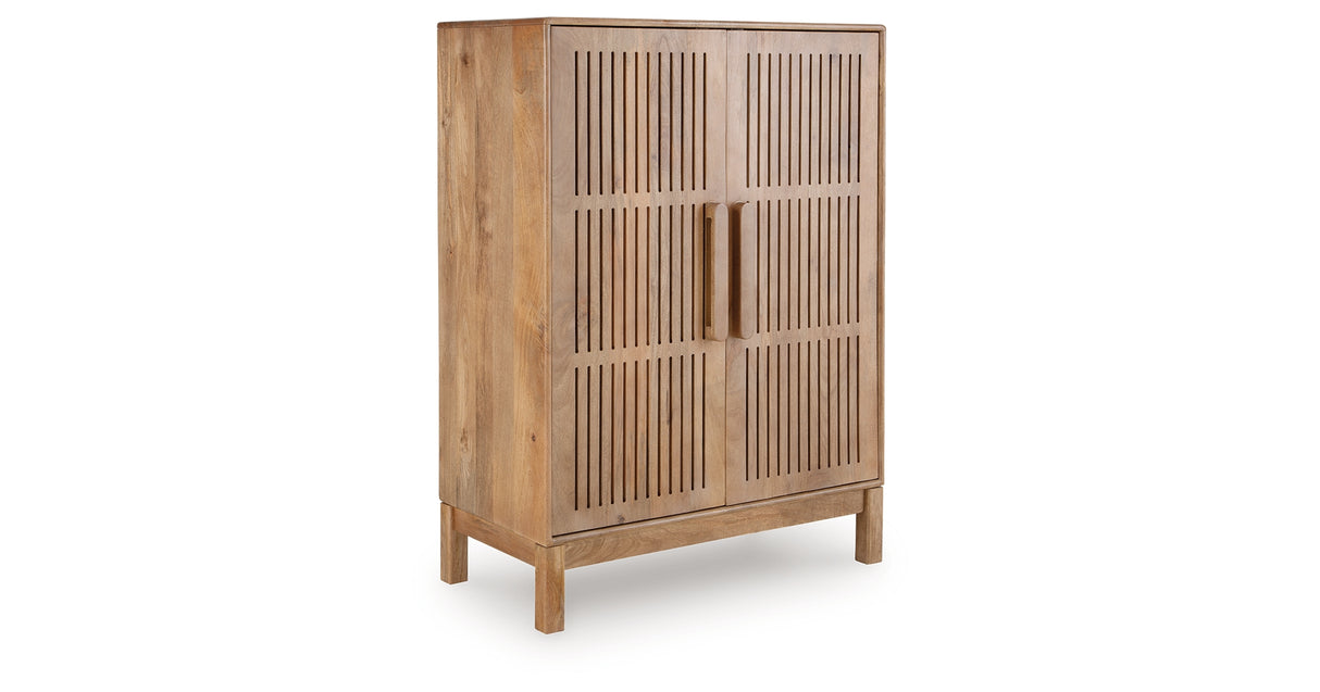 Pellamour Natural Brown Bar Cabinet from Ashley - Luna Furniture