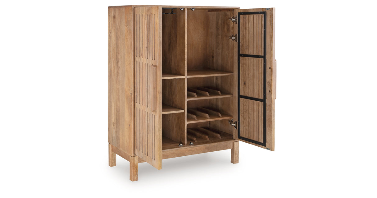 Pellamour Natural Brown Bar Cabinet from Ashley - Luna Furniture