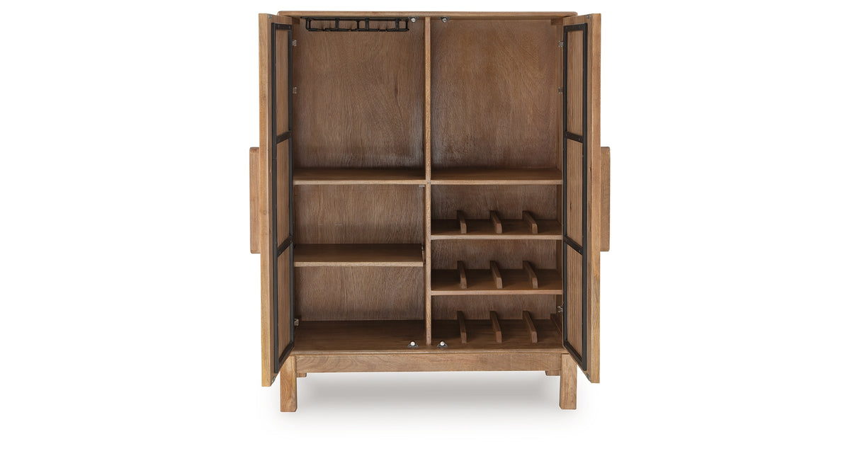 Pellamour Natural Brown Bar Cabinet from Ashley - Luna Furniture