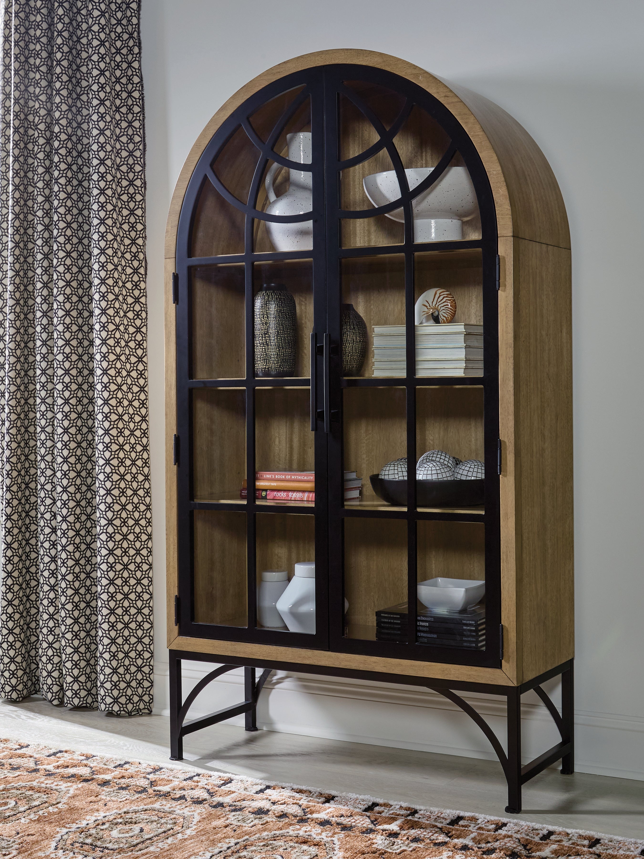 Ashley Gwenwich Natural/Black Accent Cabinet – Luna Furniture