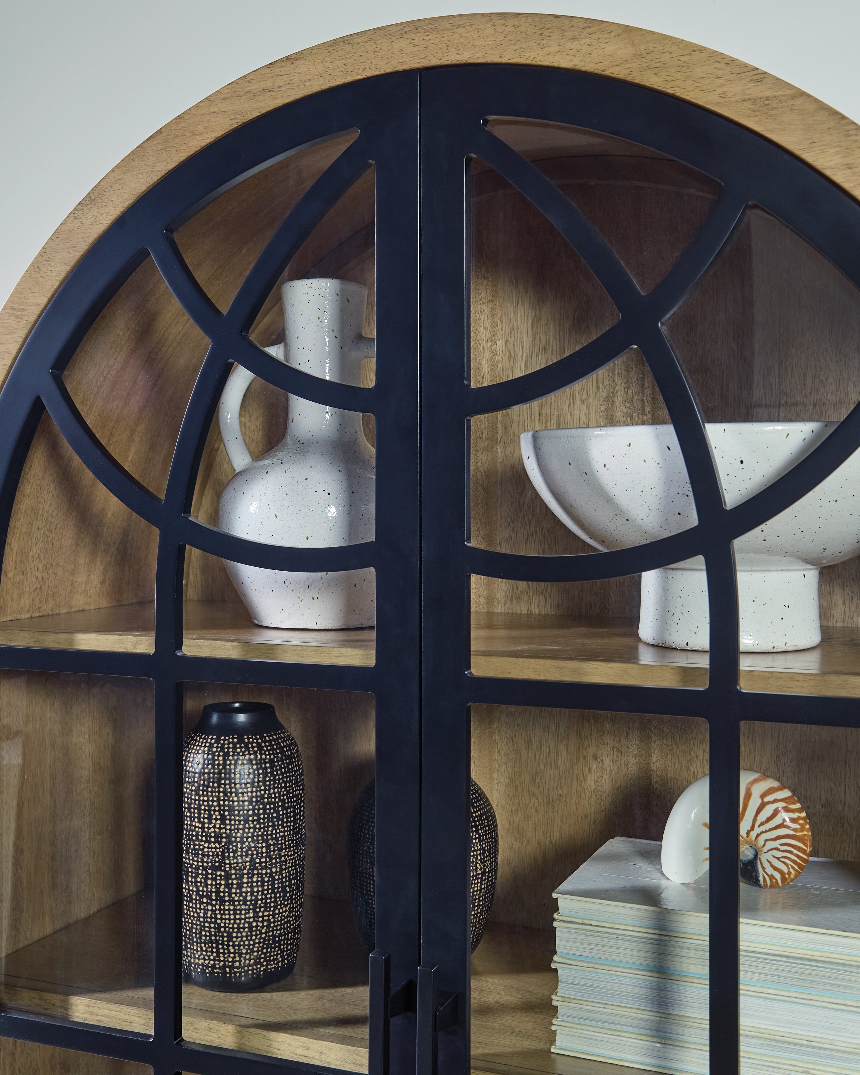 Ashley Gwenwich Natural/Black Accent Cabinet – Luna Furniture