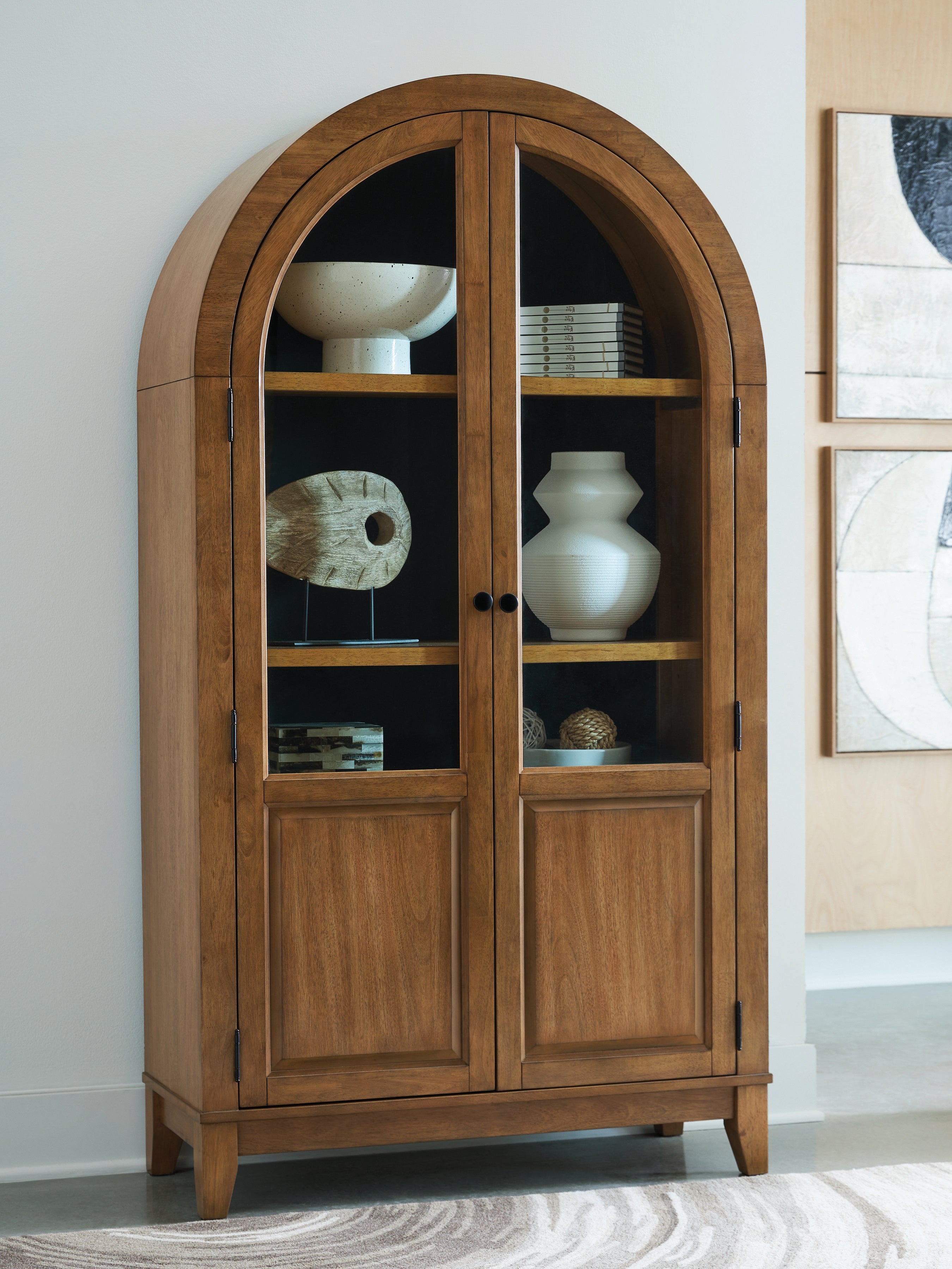 Dagandale Natural/Black Accent Cabinet – Luna Furniture