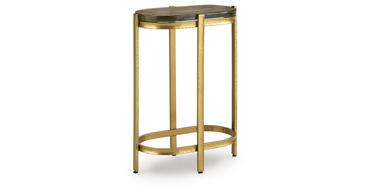 Porterville Gold Finish Accent Table from Ashley - Luna Furniture