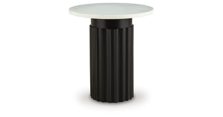 Wainstone Black/White Accent Table from Ashley - Luna Furniture