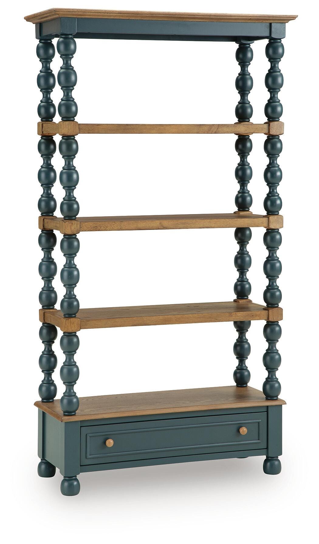 Finnworth Blue/Brown 70" Bookcase